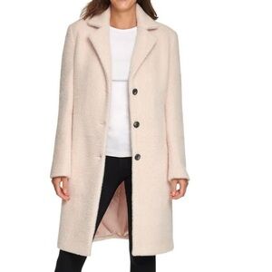 DKNY Women's Single Breasted Blush/Pink Walker Coat Size XS